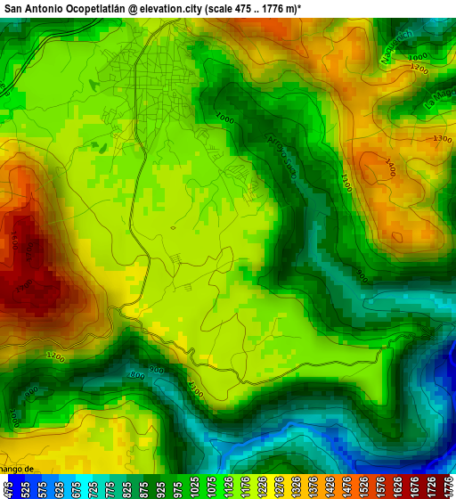 San Antonio Ocopetlatlán elevation map