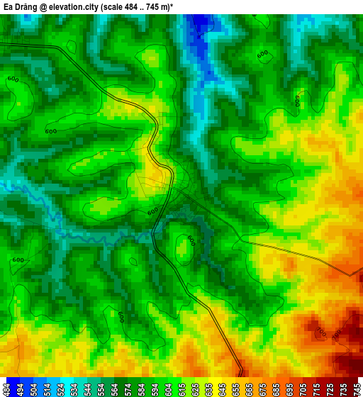 Ea Drăng elevation map