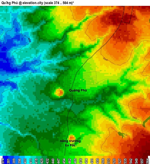 Quảng Phú elevation map