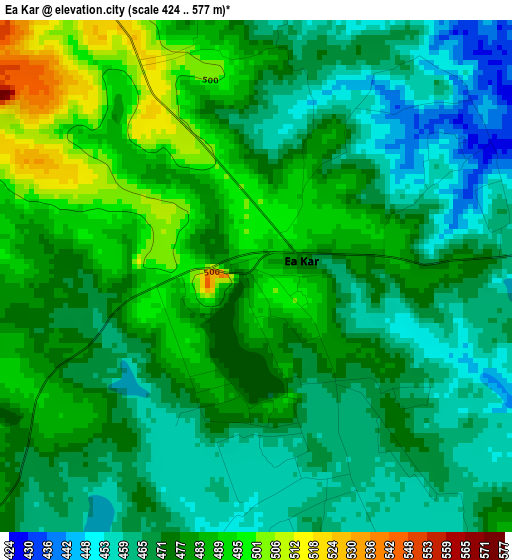 Ea Kar elevation map