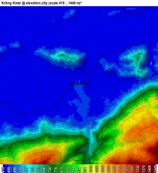 Krông Kmar elevation map