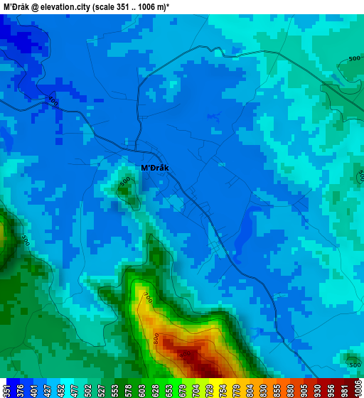 M’Đrăk elevation map