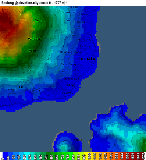 Basiong elevation map