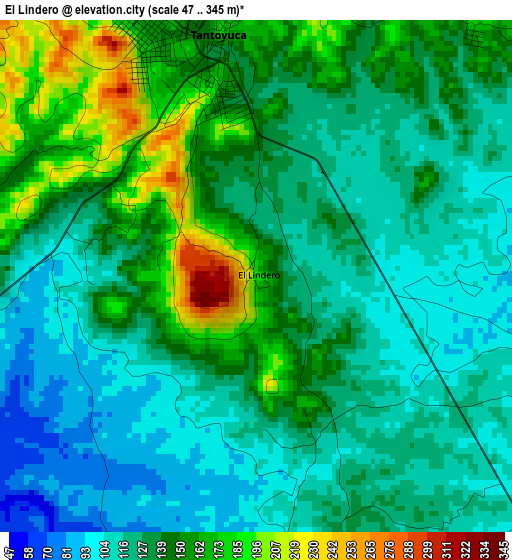 El Lindero elevation map