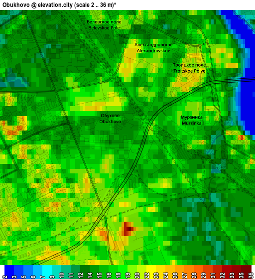 Obukhovo elevation map