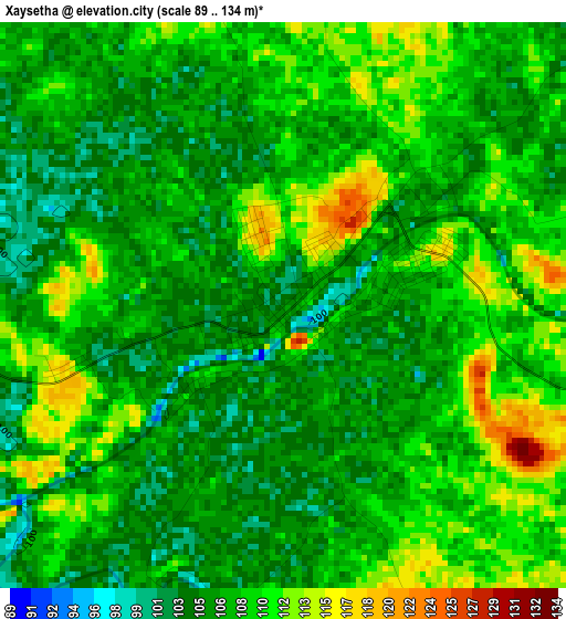 Xaysetha elevation map