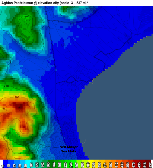 Aghios Panteleímon elevation map