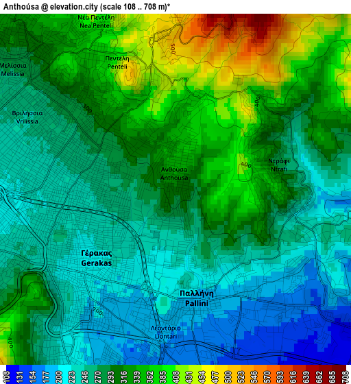 Anthoúsa elevation map