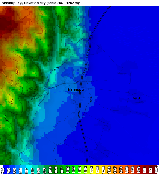 Bishnupur elevation map