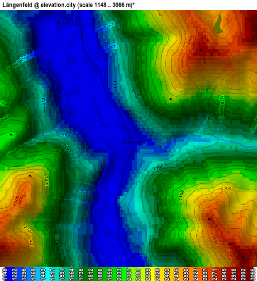 Längenfeld elevation map