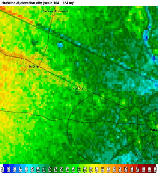 Hrašćica elevation map