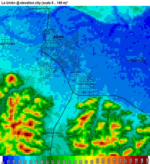 La Unión elevation map