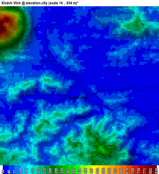 Khánh Vĩnh elevation map