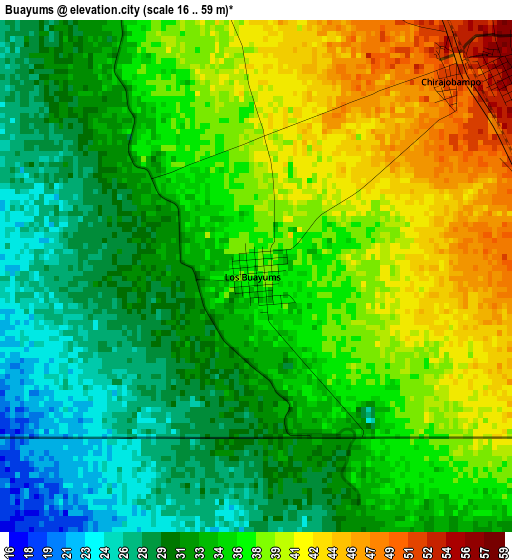 Buayums elevation map