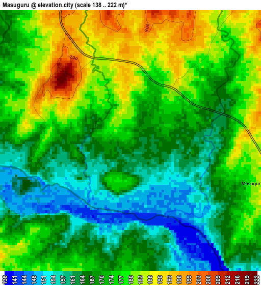 Masuguru elevation map