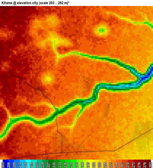 Kitama elevation map