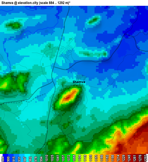 Shamva elevation map