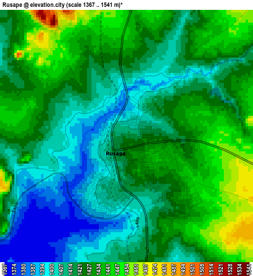 Rusape elevation map