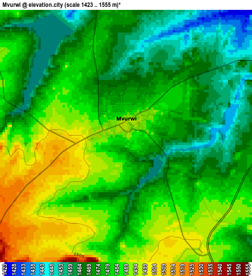 Mvurwi elevation map