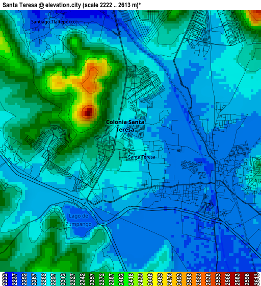 Santa Teresa elevation map