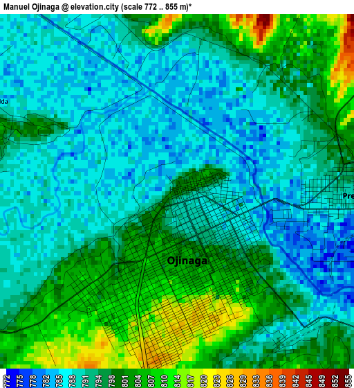 Manuel Ojinaga elevation map