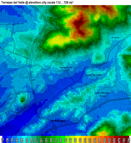 Terrazas del Valle elevation map