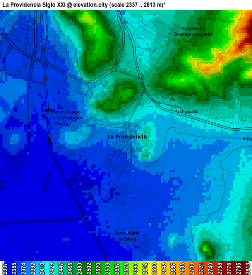 La Providencia Siglo XXI elevation map