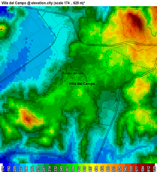 Villa del Campo elevation map