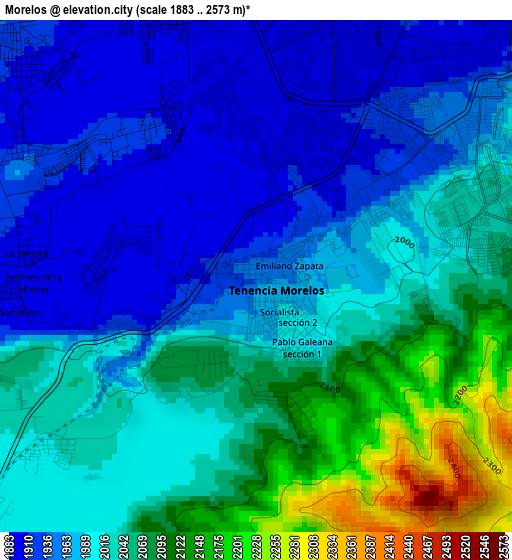 Morelos elevation map