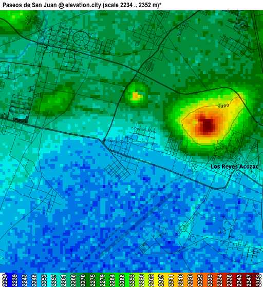 Paseos de San Juan elevation map