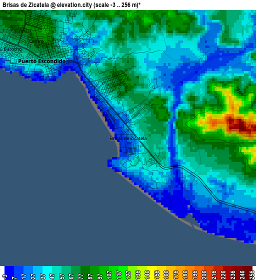 Brisas de Zicatela elevation map