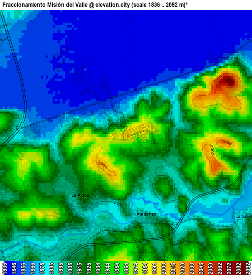 Fraccionamiento Misión del Valle elevation map