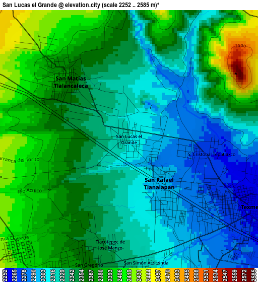 San Lucas el Grande elevation map