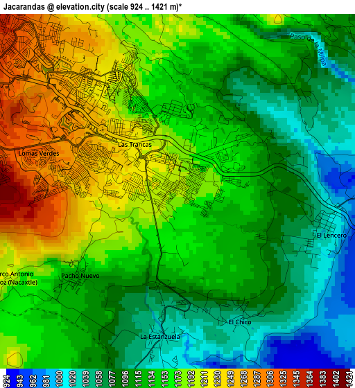 Jacarandas elevation map