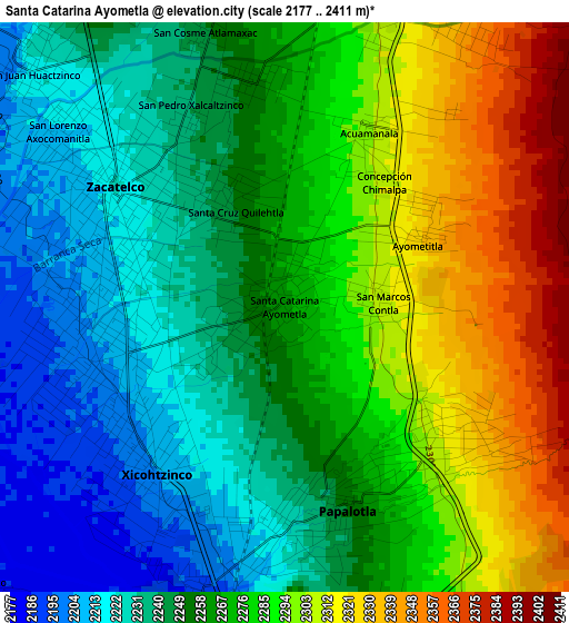 Santa Catarina Ayometla elevation map