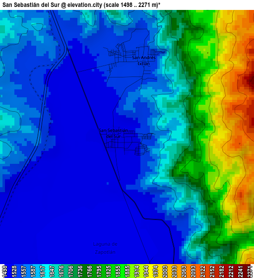 San Sebastián del Sur elevation map