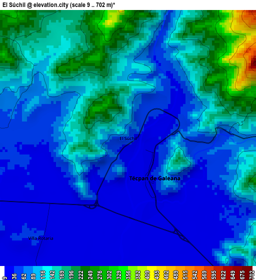 El Súchil elevation map