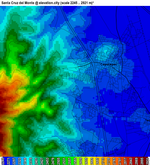 Santa Cruz del Monte elevation map