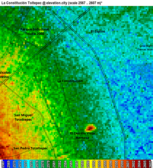 La Constitución Toltepec elevation map