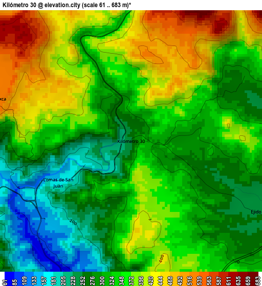 Kilómetro 30 elevation map