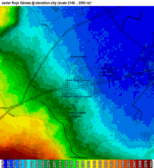 Javier Rojo Gómez elevation map