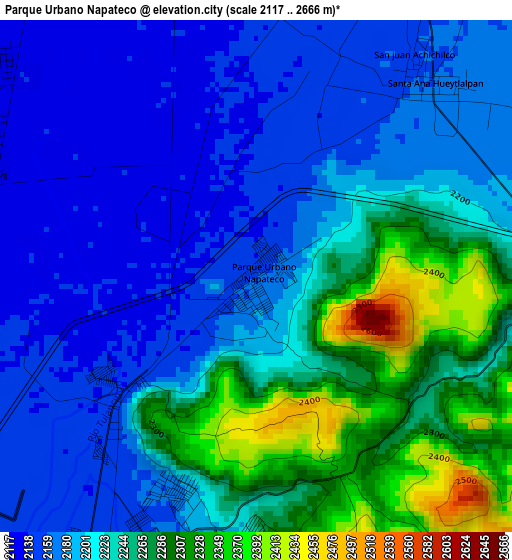 Parque Urbano Napateco elevation map