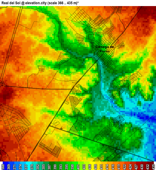 Real del Sol elevation map