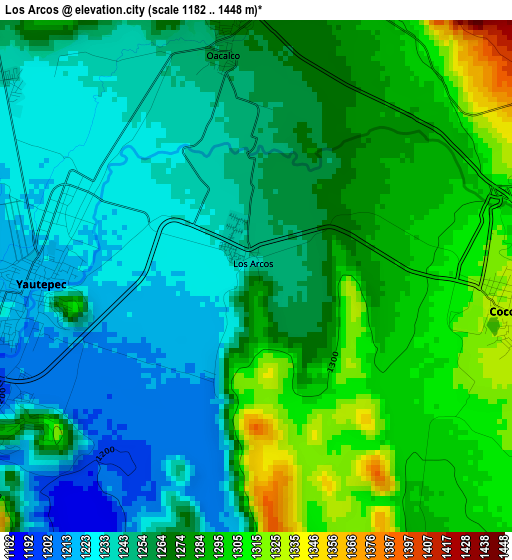 Los Arcos elevation map