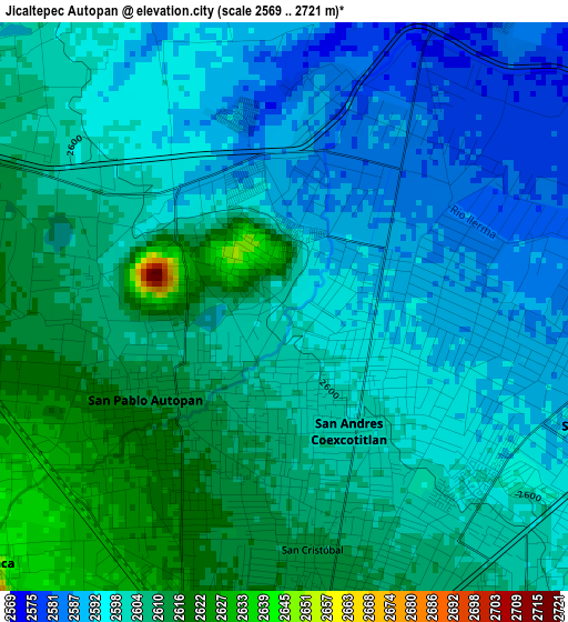 Jicaltepec Autopan elevation map