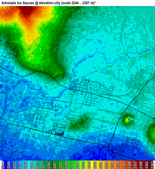 Arbolada los Sauces elevation map