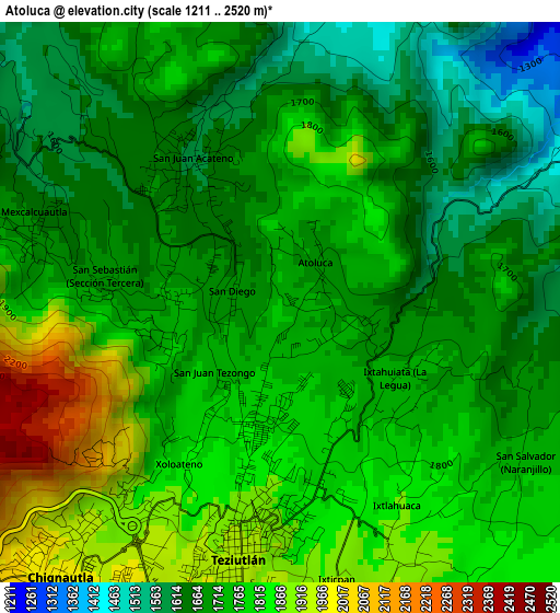 Atoluca elevation map