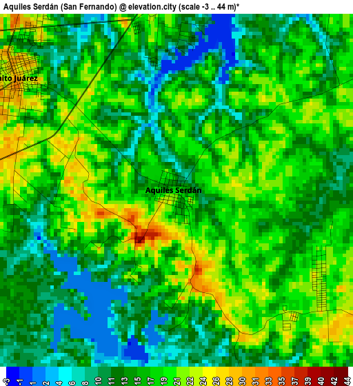Aquiles Serdán (San Fernando) elevation map