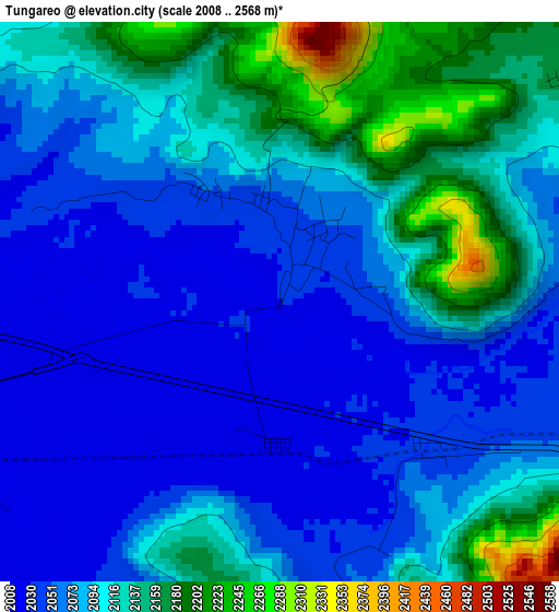 Tungareo elevation map
