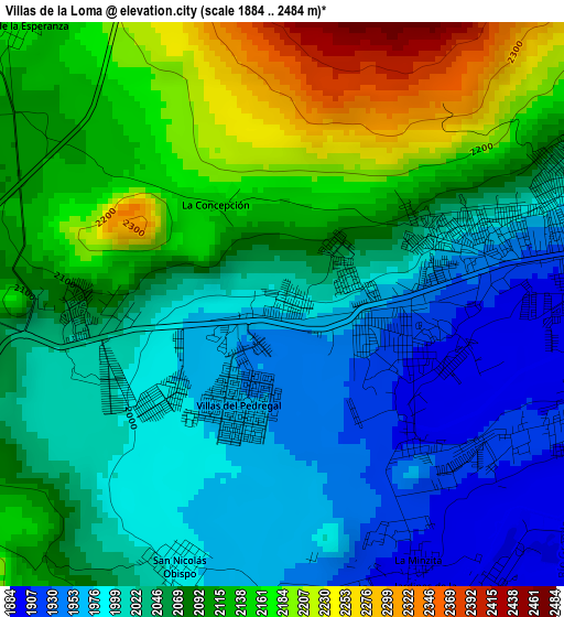 Villas de la Loma elevation map